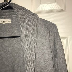 Gray mock neck cardigan